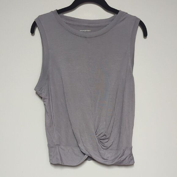 Banana Republic Gray Sleeveless Muscle Tee Ruched Design - Picture 1 of 5
